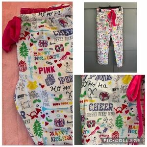 VICTORIA’S SECRET PINK Holiday Winter PJ’s / LOUNGE pants size medium CHEER